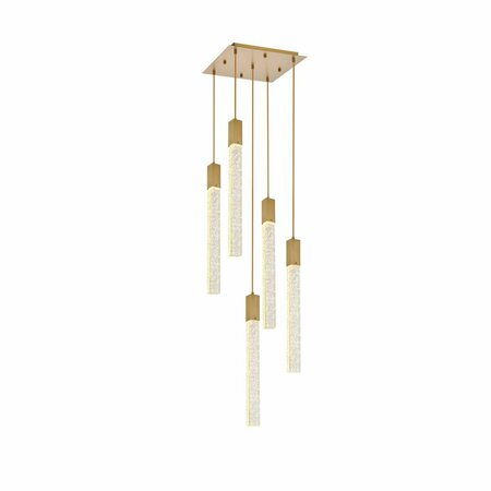 LIGHTING BUSINESS 16 in. Weston 5 Lights Pendant in Satin Gold LI2955469